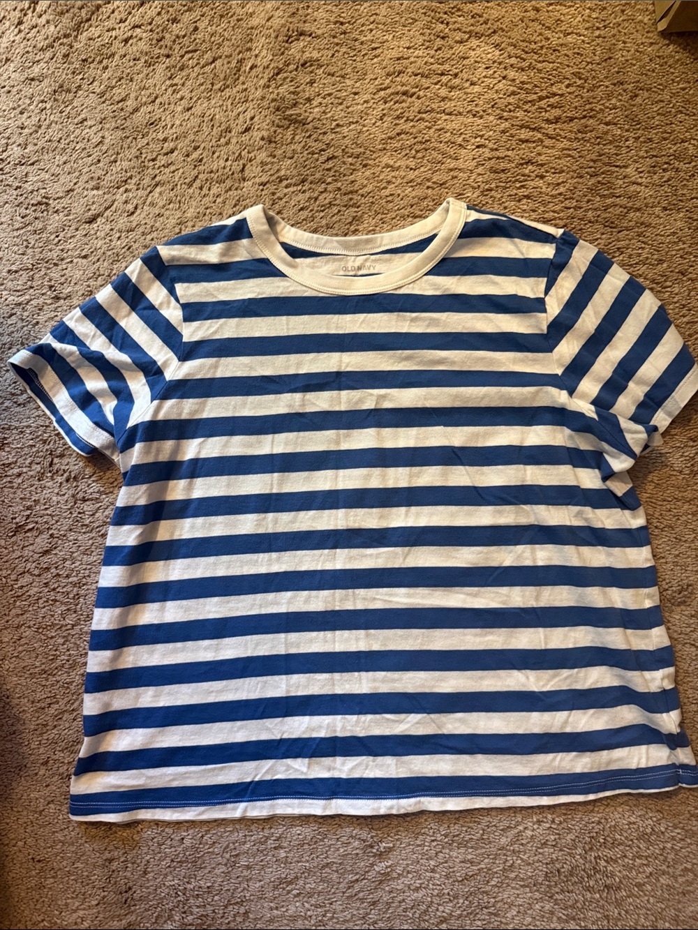 Old Navy Blue & White Striped women’s Tee